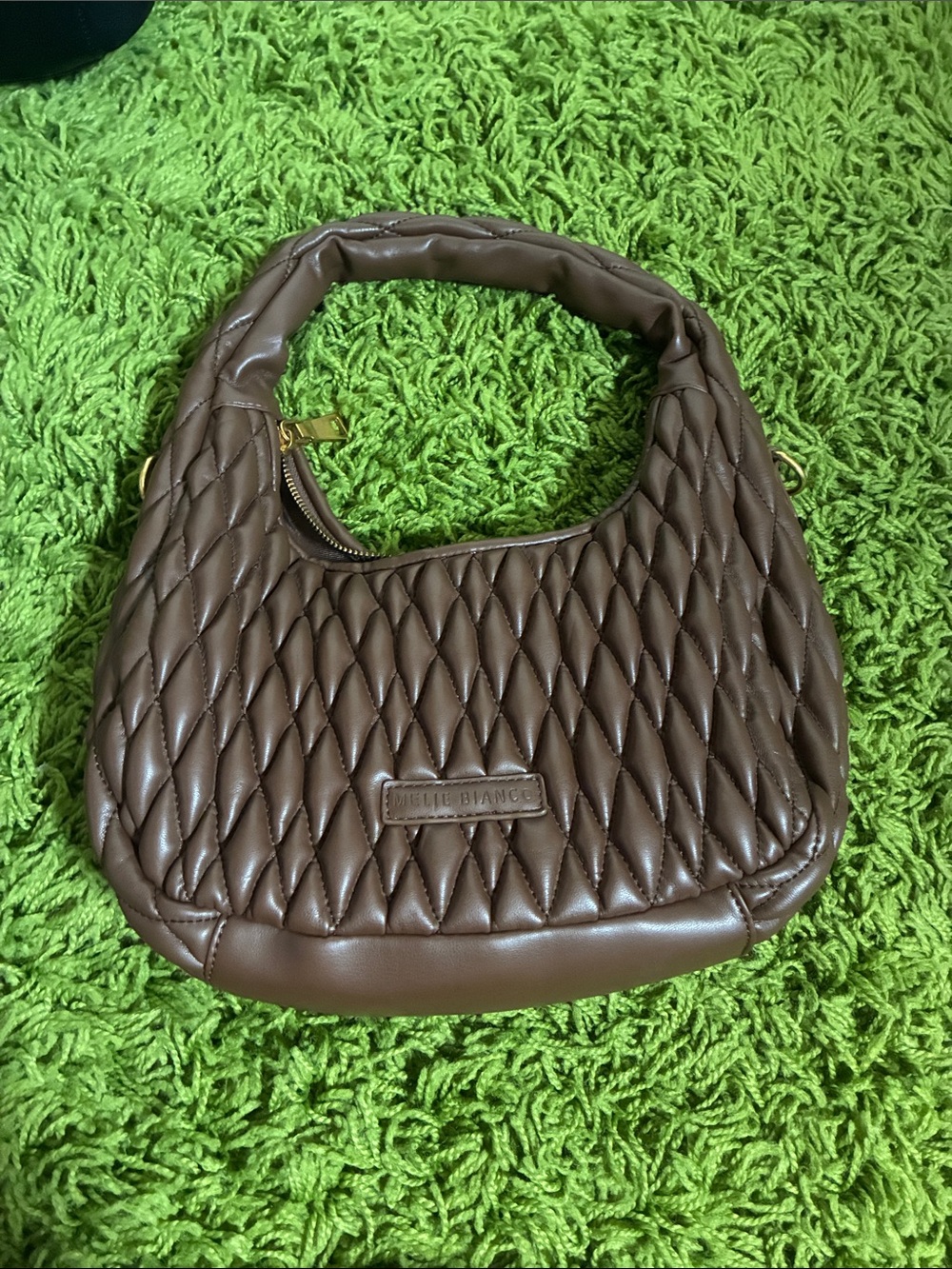 Melie Biiano Quilted Hobo Bag in Brown